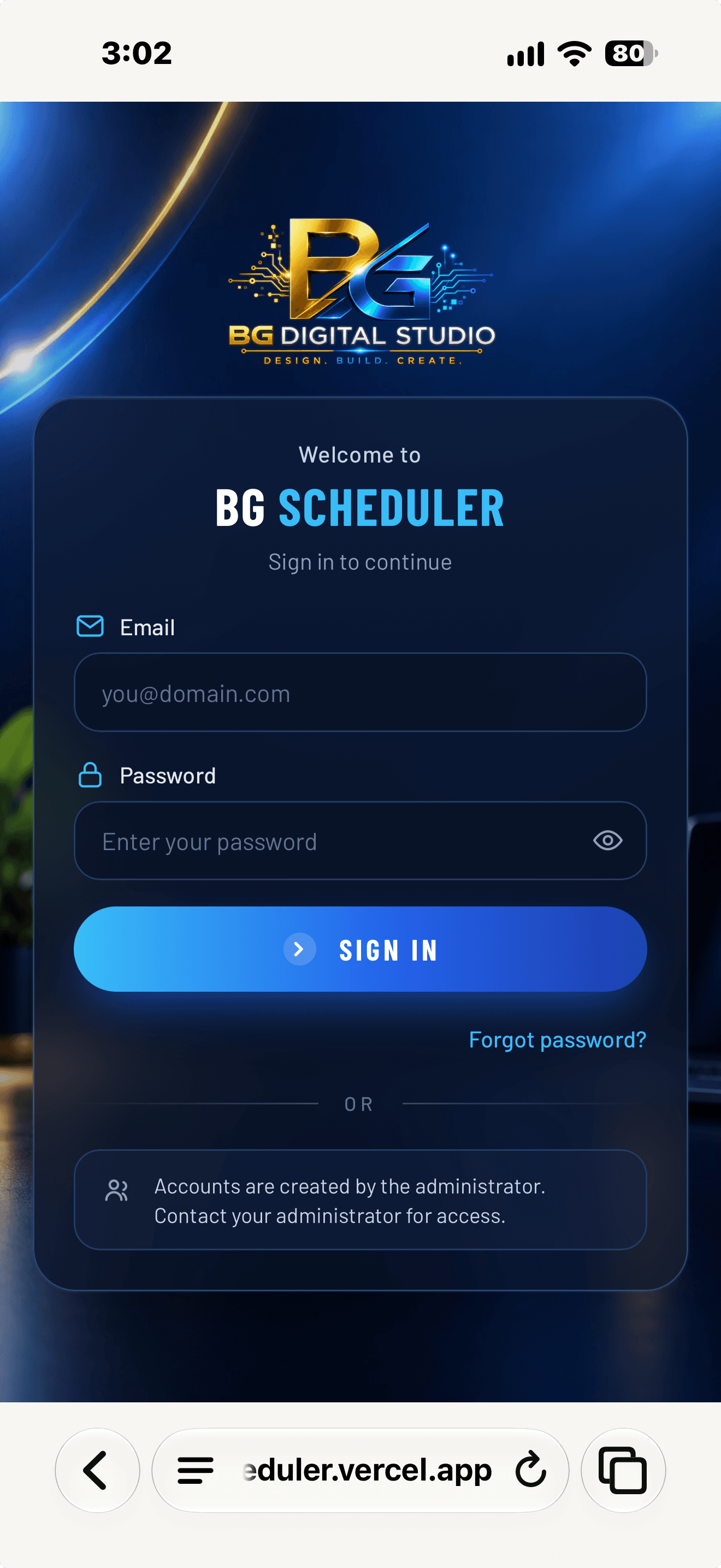 BG Scheduler במובייל